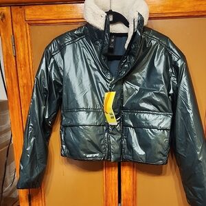 Target Kids Metallic Green Puffer Jacket